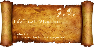 Fürszt Vladimir névjegykártya